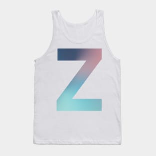 Gradient Letter Z Initial Alphabet Tank Top